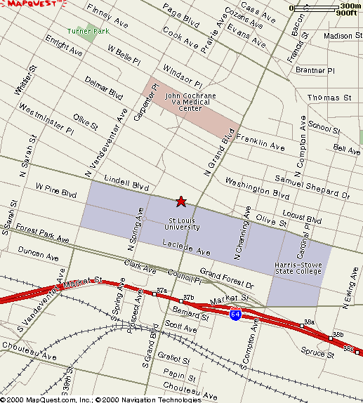 Click For Close-Up Street Map Of Scottish Rite Location In St. Louis, Missouri